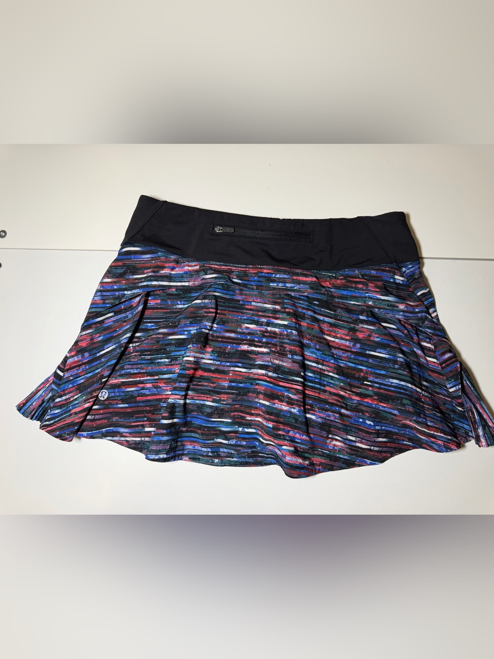 Lululemon 6 Tennis Pickle Ball Athletic Skirt Play off the Pleats Black Multi - Picture 3 of 16